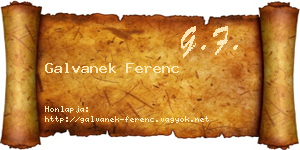 Galvanek Ferenc névjegykártya